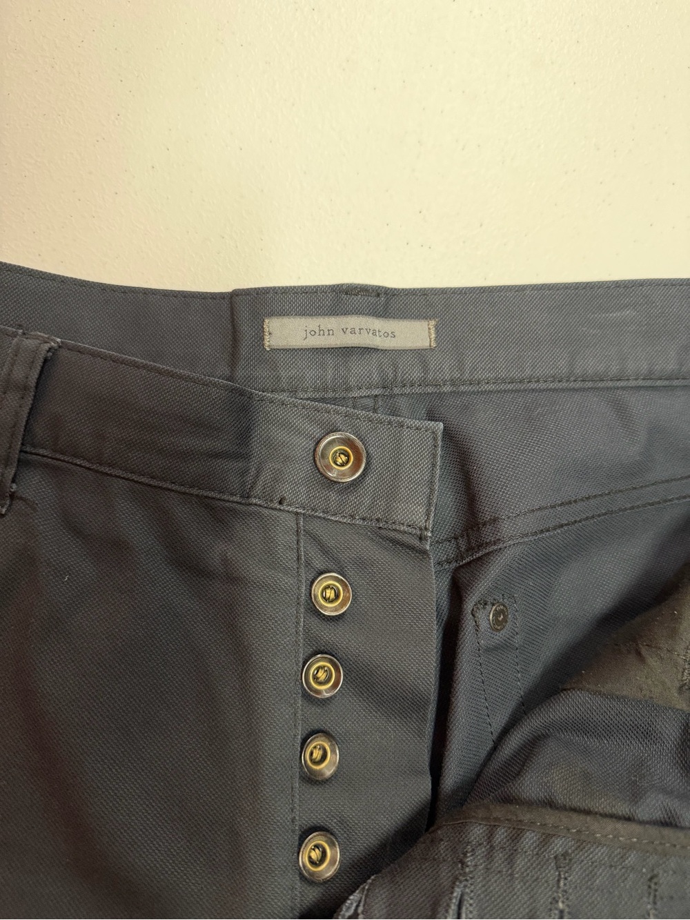 John Varvatos Collection Pants Men 32R Black 5 Pocket Button Fly Cotton B335